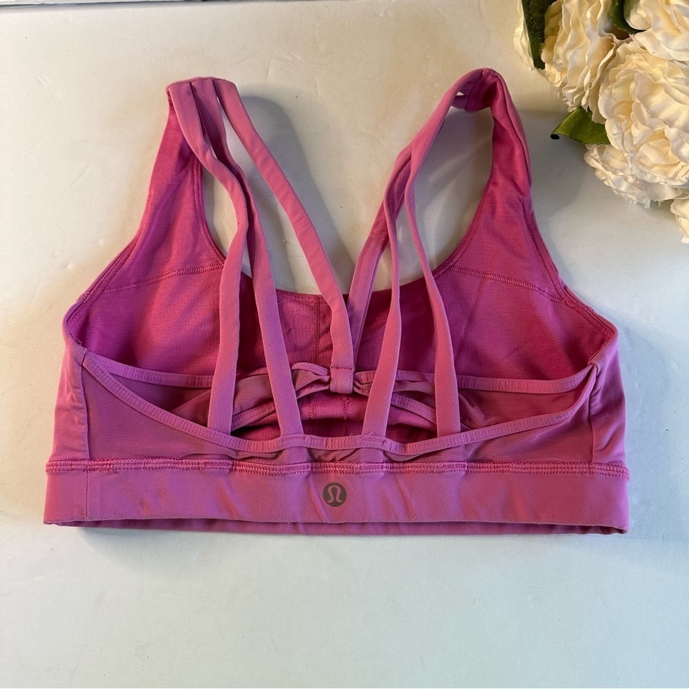 Lululemon Sz 6 Pink Strappy Yoga Bra - Picture 2 of 4